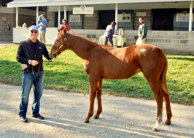 Hank Nothhaft with the future Finest City as a weanling at the 2012 Keeneland November sale