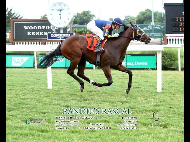 Randie&rsquo;s Rascal winning at Churchill Downs